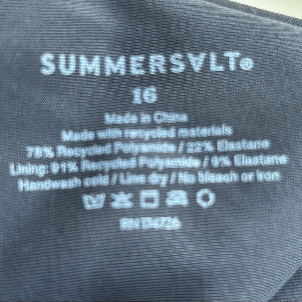 Summersalt Ruched Sidestroke Black Recycled Swimsuit Size 16 Sea Urchin - Picture 6 of 7